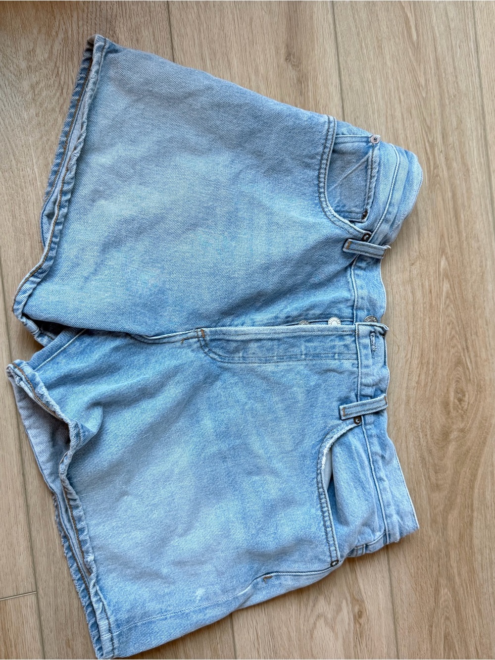 Agolde Light Blue High-Rise Jean Shorts